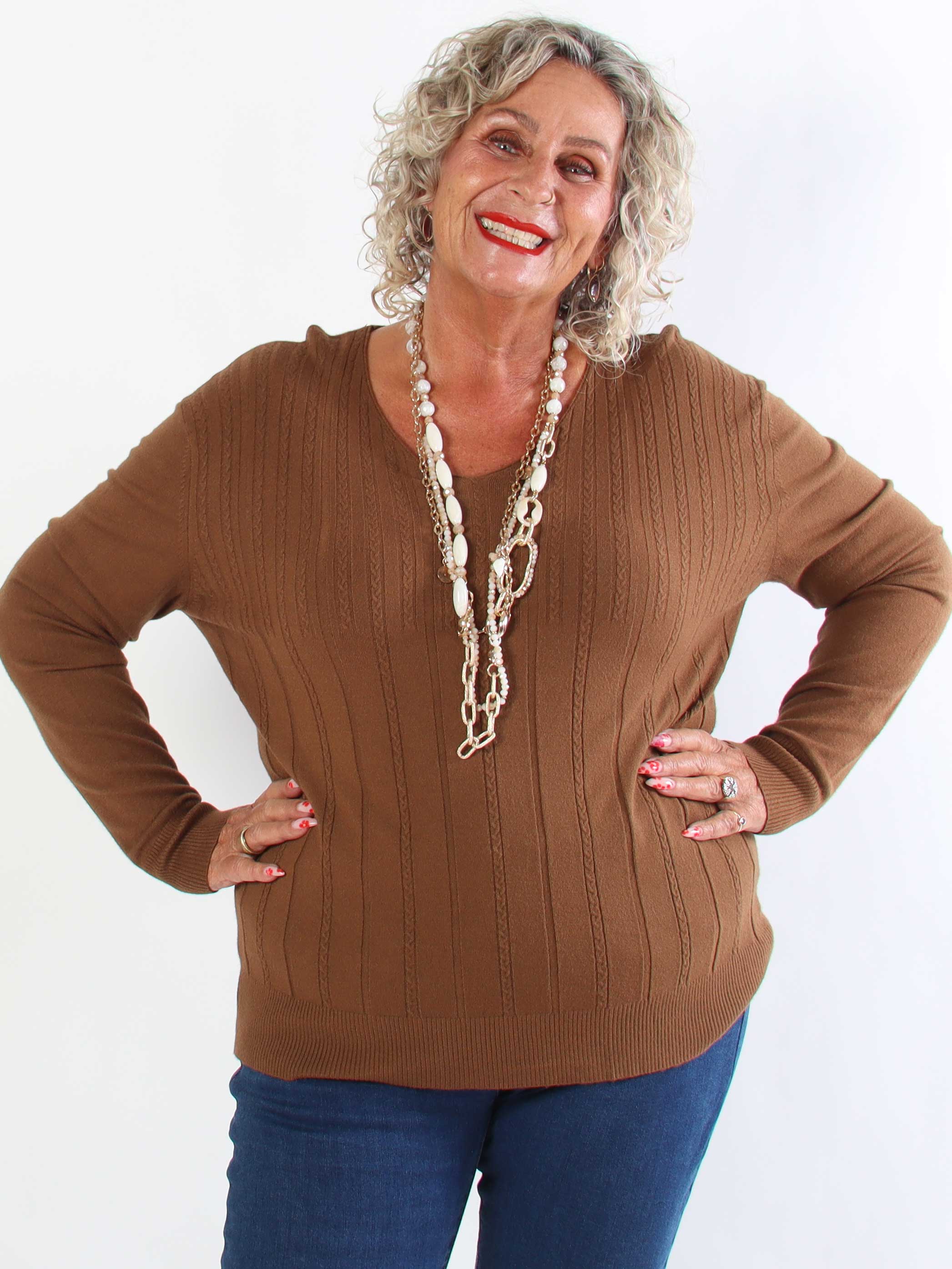 Toka - Meget blød strikbluse med fint kabelstrikmønster